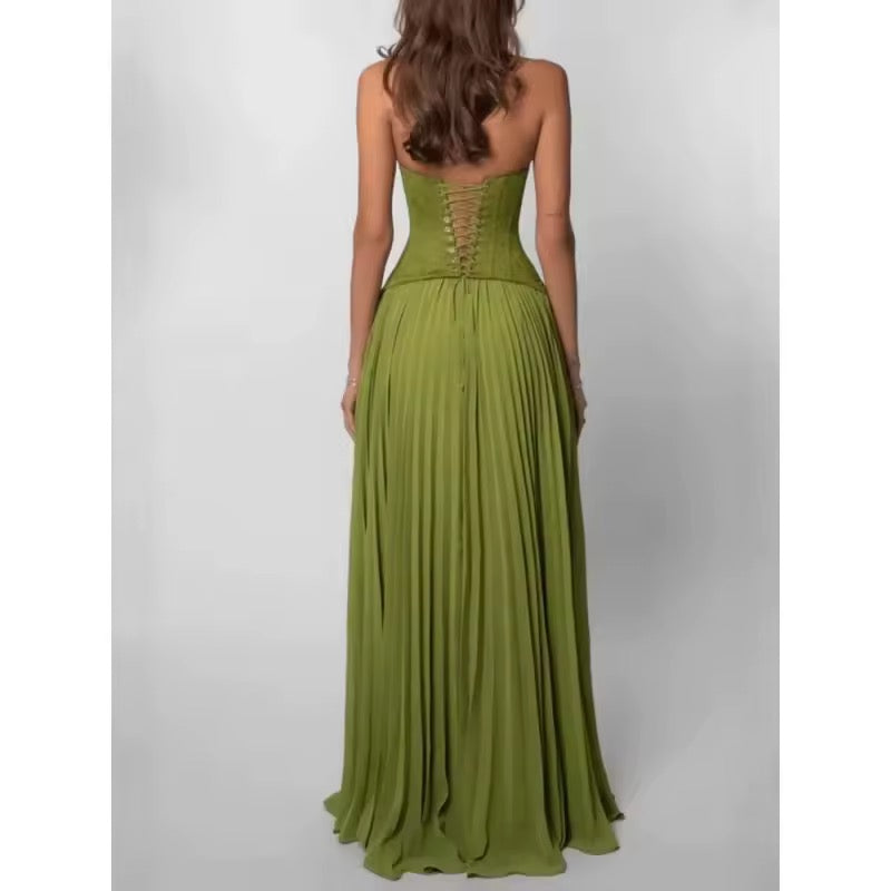 Olive Lace Maxi Dress S / Green Olive Lace Maxi Dress S / Green